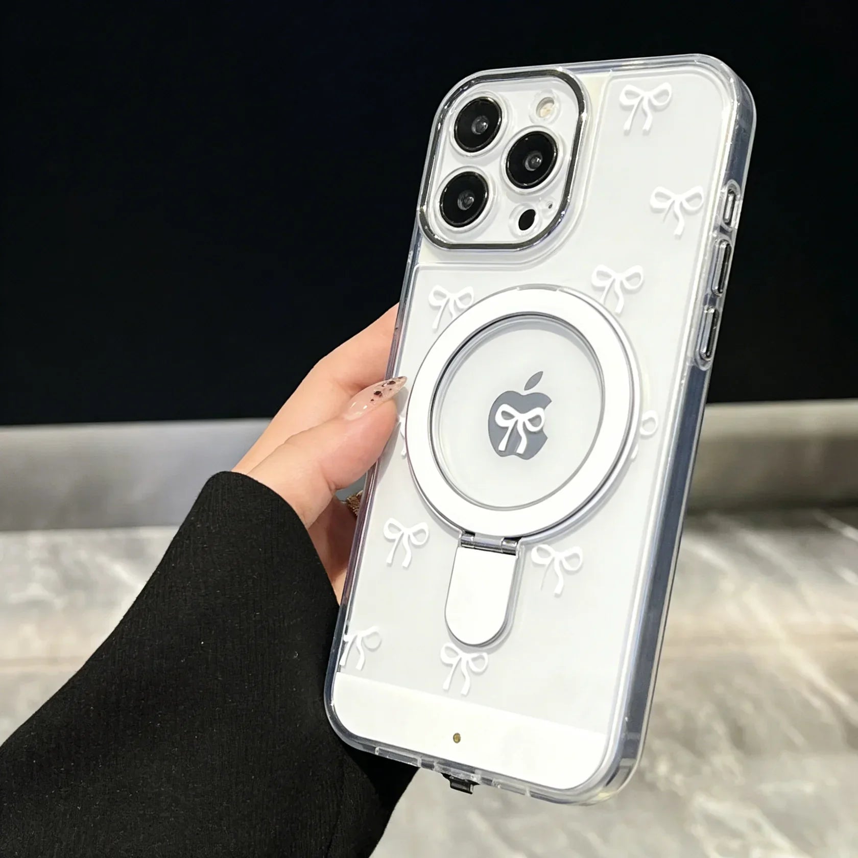 Change Color Luminous Call Light up Flash Bowknot Phone Case for Iphone 16 15 13 12 11 14 17 Pro Max plus Air Shockproof Cover